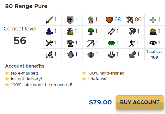80 range pure osrs
