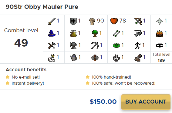 osrs obby mauler pure